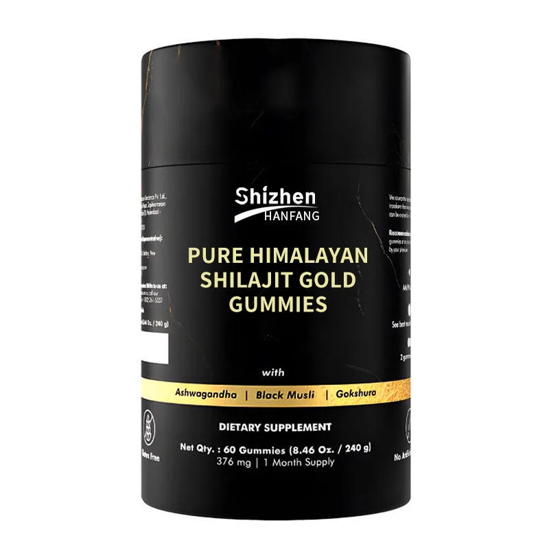 Pure Himalayan Shilajit Gold Gummies Ashwagandha Black Muesli Gokshura Gummy Natural Vegan for Strength and Muscle Enhancement