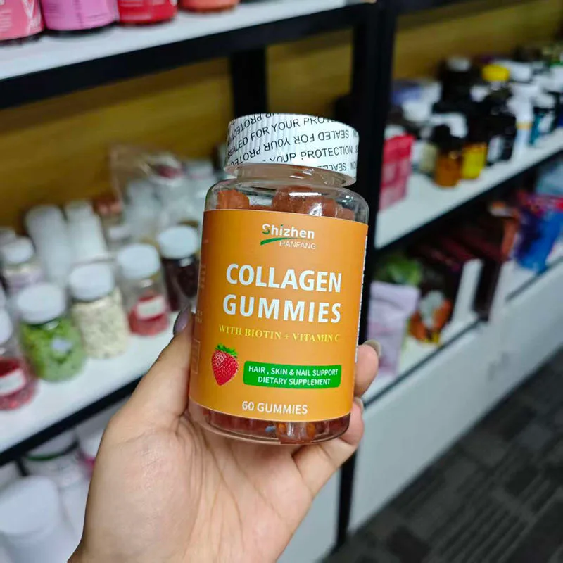 Factory Customized Collagen Gummies Containing Biotin and Vitamin C for Skin Whitening and Hair Growth.