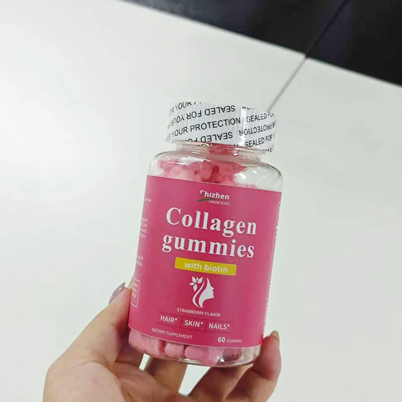 OEM ODM OBM Collagen Gummies Strawberry Gummi Whitening Skin Acne Freckle Smooth Skin Hair Private Label Healthcare Supplements