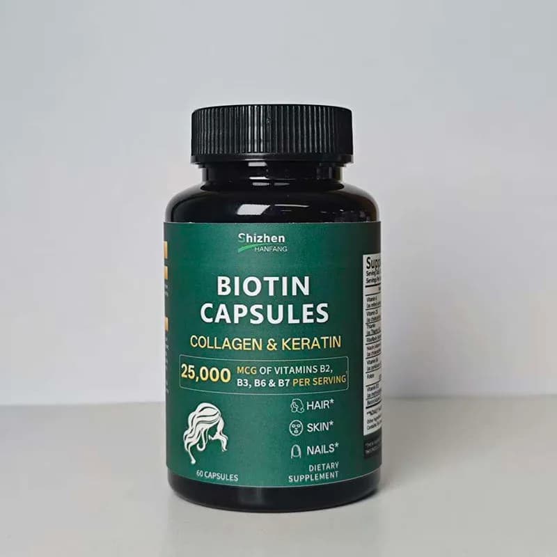 OEM ODM OBM 25000 Biotin and Collagen Tablets Biotin Keratin Collagen Pills for Hair Skin Nails Supplement Biotin Capsules
