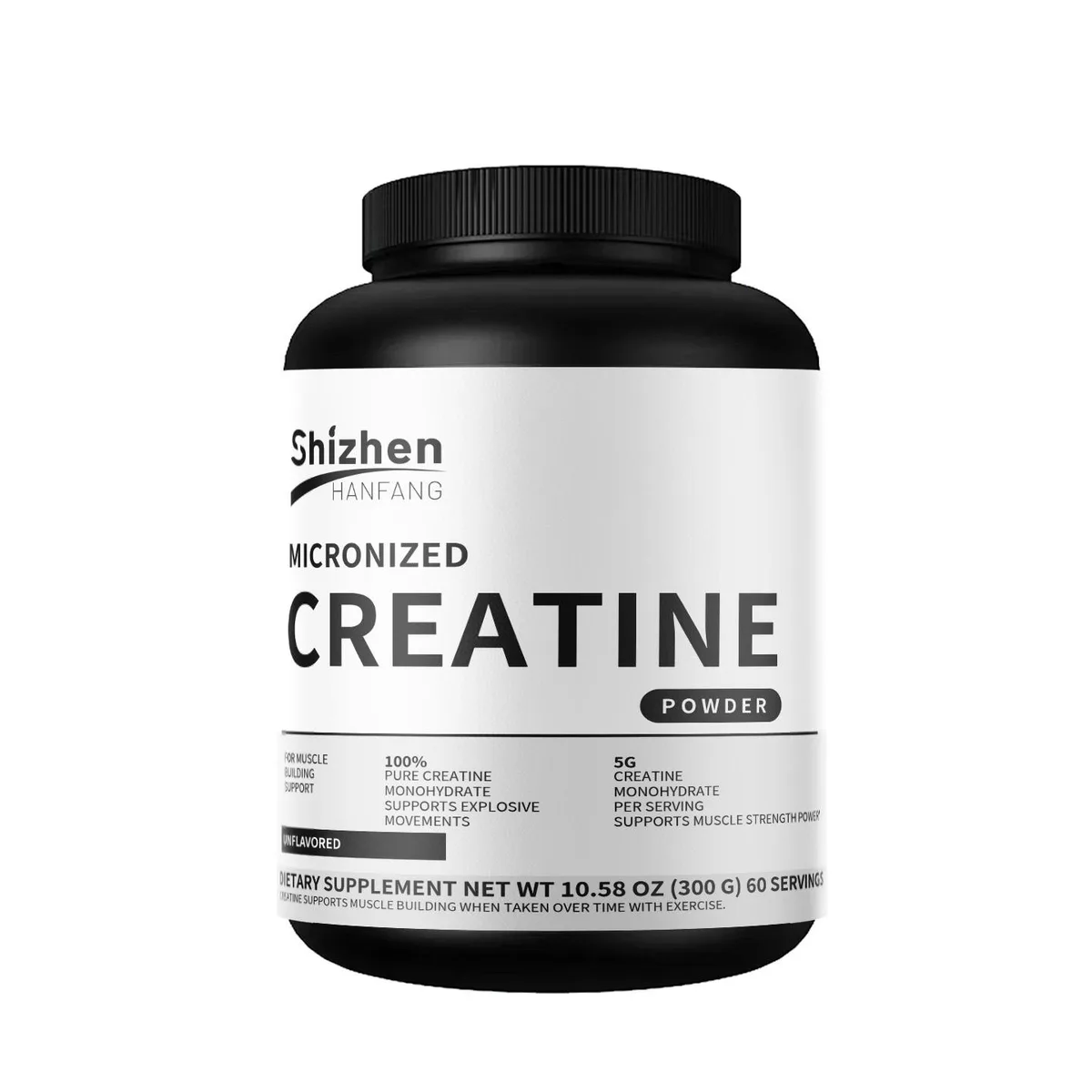 OEM/ODM MICRONIZED CREATINE POWDER DIETARY SUPPLEMENT NET WT 10.58 OZ (300 G) 60 SERVINGS