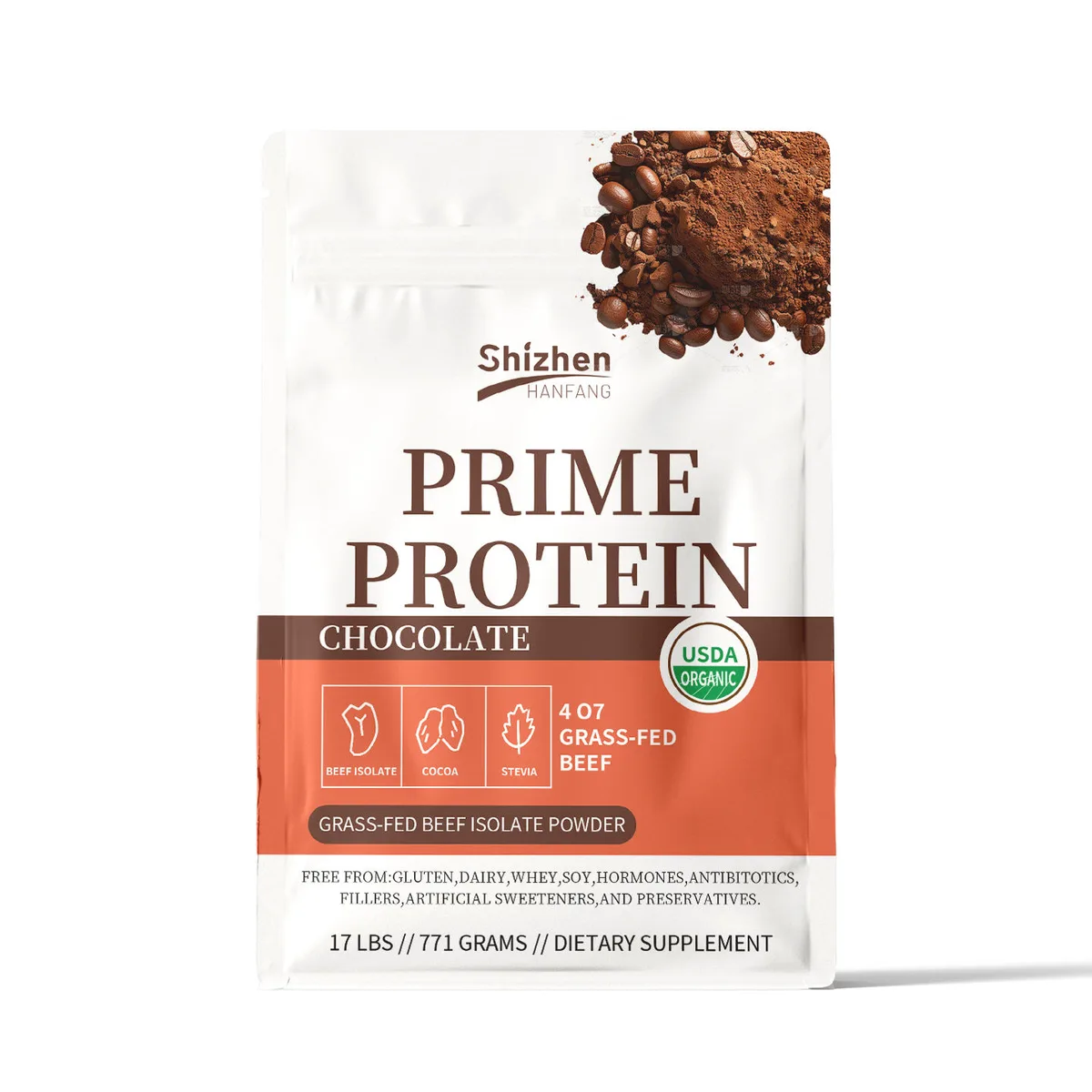 OEM/ODM PRIME PROTEIN 17 LBS/ 771 GRAMS / DIETARY SUPPLEMENT 21g Grass-fed Beef Protein Less Than 5 Ingredients