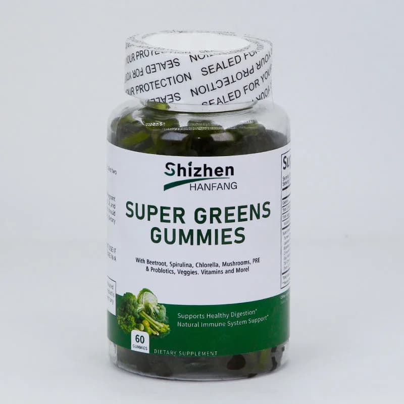 Super Greens Gummies Private Label Multivitamin Bulk Mix Complete Whole Foods Adaptogen Vitamin Mineral Superfood Green Gummies