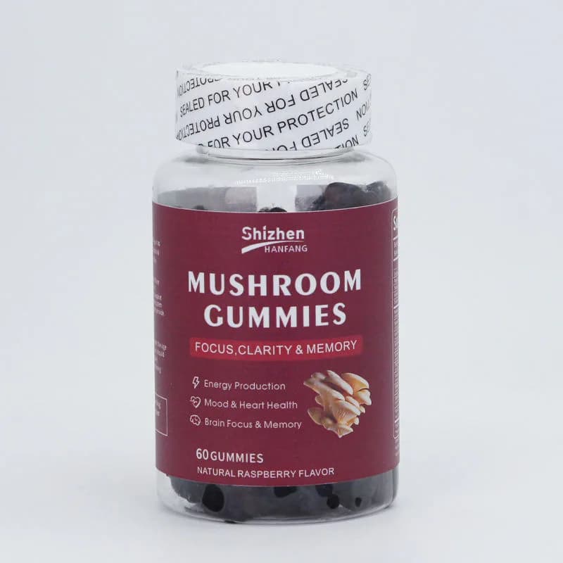 Sugar Free Cordyceps Lions Mane Mushroom Gummies Ashwagandha Lion's Mane Supplement Gummies for Focus and Energy