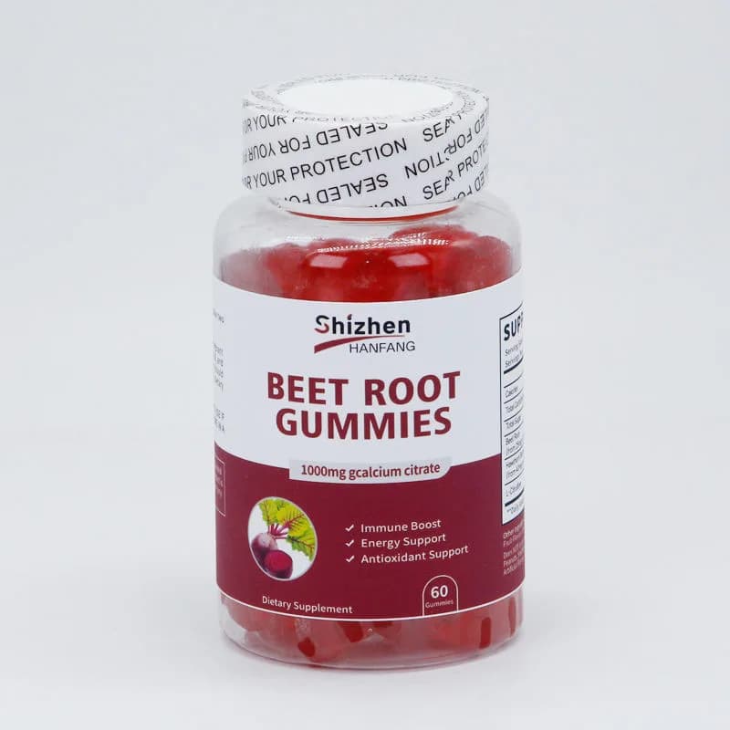 OEM ODM Customized Flavors Vegan Beet Root Sugar Free Gummies Extract Supplement Promotes Digestion Beets Circulation Gummies