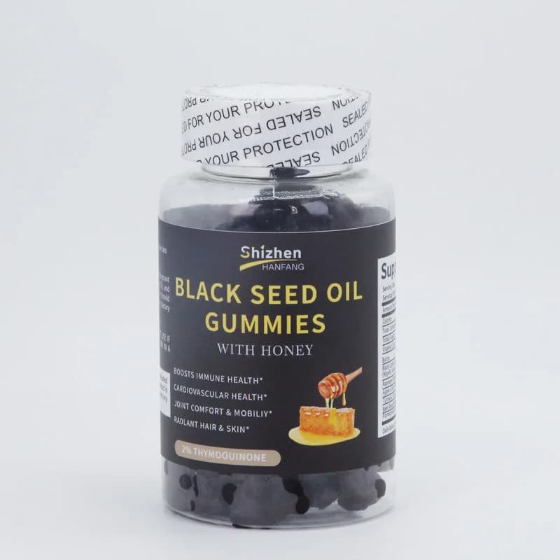 OEM Private Label Wholesale Black Seed Oil Gummy Vegan Black Cumin Seed Gummies for Slimming Hair Skin Health