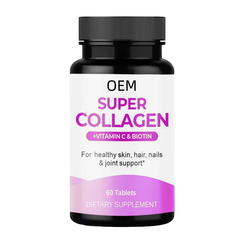 OEM Super Collagen Tablets with Vitamin C Biotin Skin Hair Nails Joint Support Radiant Youthful Skin 60 Tablets