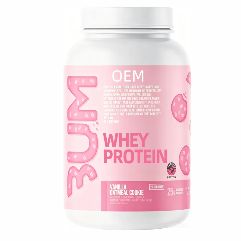 Whey Protein Powder Vanilla Oatmeal Cookie Flavor 25g Protein No Bloat Easy Mixing 25 Servings
