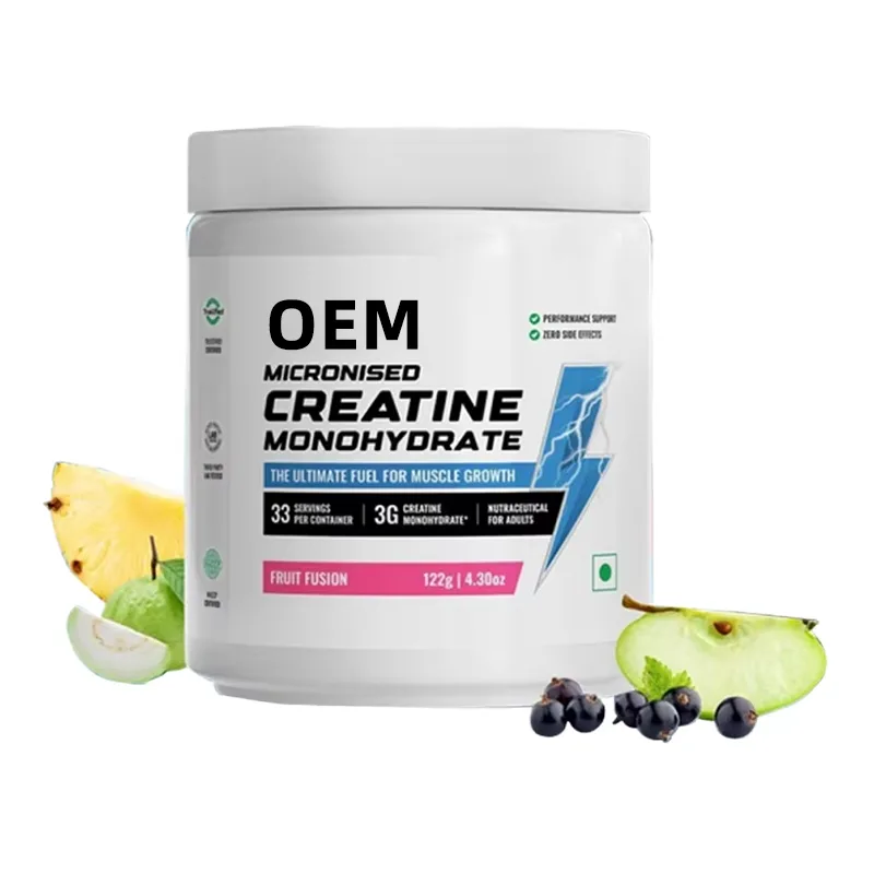OEM Micronised Creatine Monohydrate Powder Fruit Fusion Flavor 122g 33 Servings Dietary Supplement
