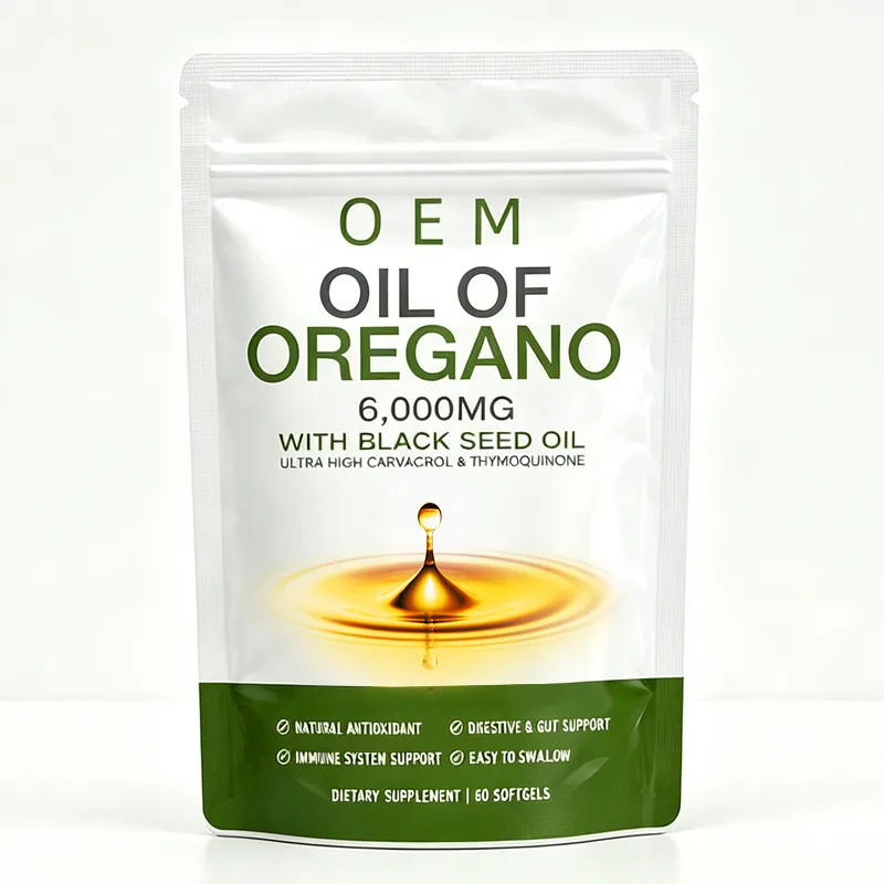 Oil of Oregano 6000mg with Black Seed Oil Softgels 60 Count OEM Supplement for Antioxidant Digestive and Gut Support