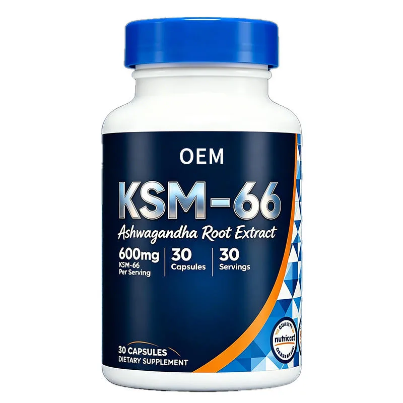 KSM 66 Ashwagandha Root Extract 600mg Per Serving 30 Capsules 30 Servings OEM Dietary Supplement for Wellness Support