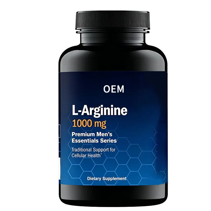 L Arginine 1000mg Premium Mens Essentials Series 60 Capsules OEM Supplement for Cellular Health and Traditional Wellness Support