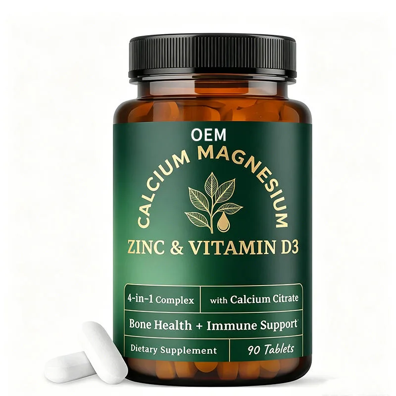 Zinc and Vitamin D3 4 in 1 Complex with Calcium Citrate 90 Tablets OEM Supplement for Bone Health and Immune Support
