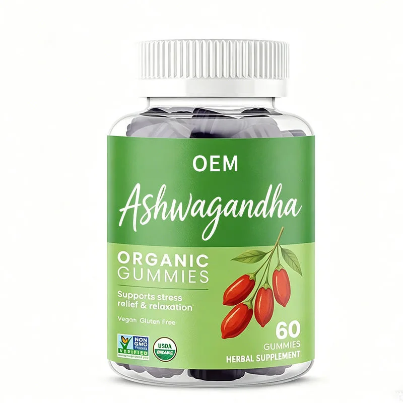 Ashwagandha Gummies for Stress Relief and Relaxation Support Vegan Gluten Free Non GMO 60 Count USDA Herbal Supplement