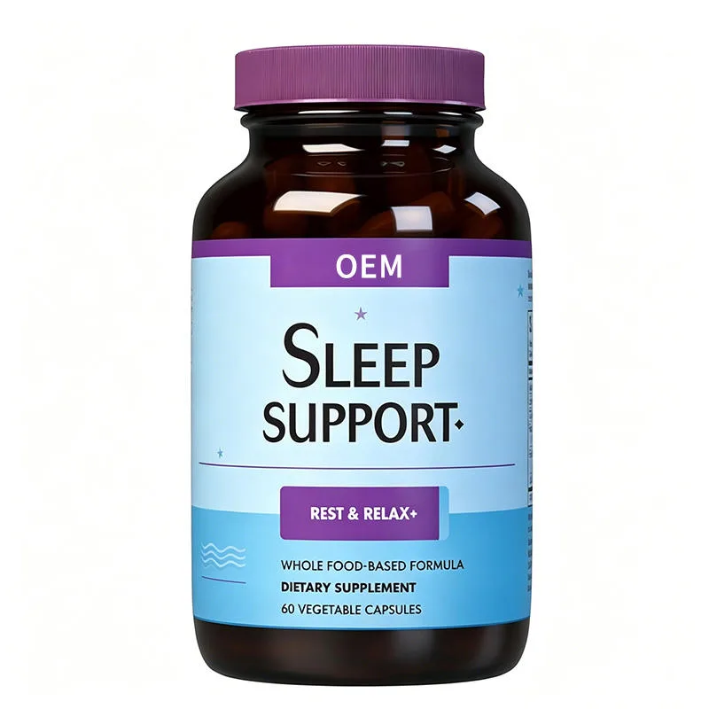 Sleep Support Rest and Relax Plus Wholefood Based Formula 60 Vegetable Capsules OEM Dietary Supplement for Restful Sleep