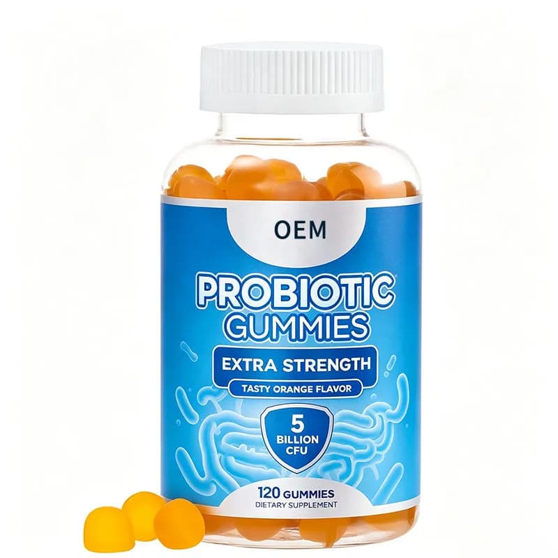 Probiotic Gummies Extra Strength Tasty Orange Flavor 5 Billion CFU 120 Count OEM Dietary Supplement for Digestive