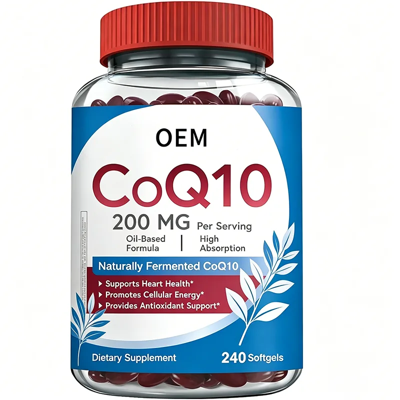 OEM CoQ10 200mg Softgels Oil Based Naturally Fermented Formula 240 Softgels Dietary Supplement