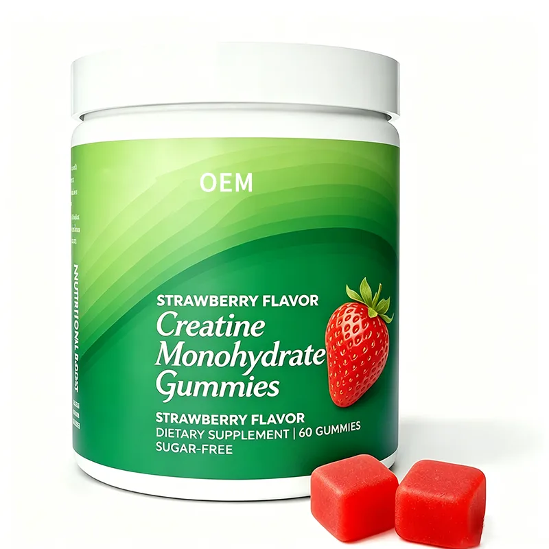 OEM Creatine Monohydrate Gummies Strawberry Flavor Sugar Free 60 Gummies Dietary Supplement