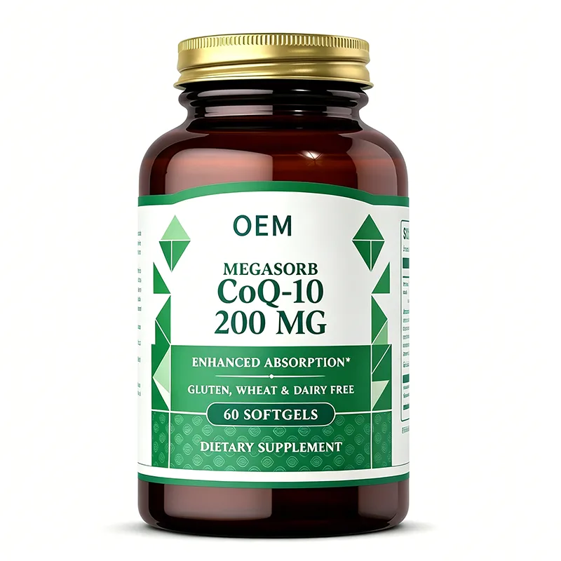 OEM CoQ10 200mg Softgels Gluten Wheat Dairy Free 60 Softgels Dietary Supplement