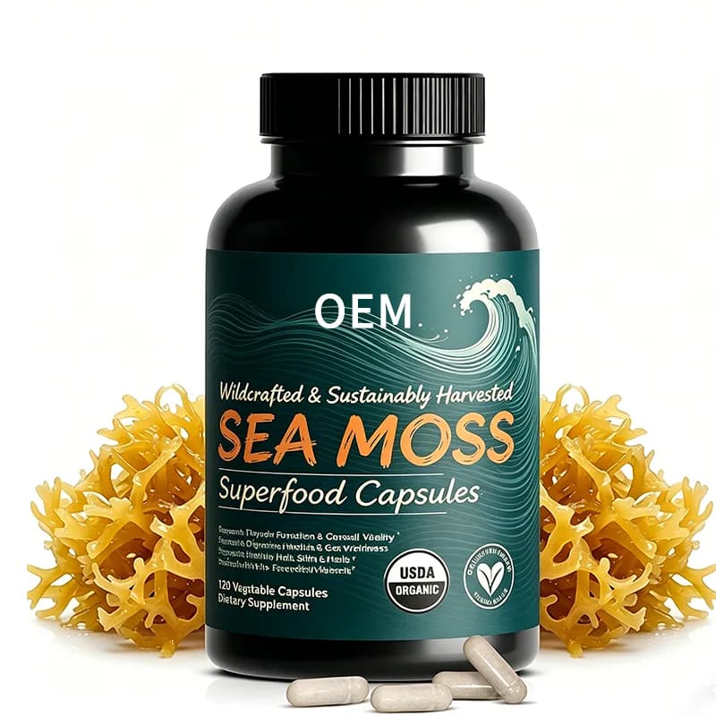 Sea Moss Superfood Capsules Wildcrafted and Sustainably Harvested 120 Vegetable Capsules USDA Certified OEM Supplement