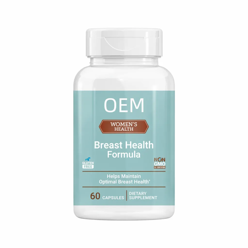 OEM Wholesale Women Breast Health Capsules, Gluten Free Non-GMO Daily Breast Care Dietary Supplement 60 Counts