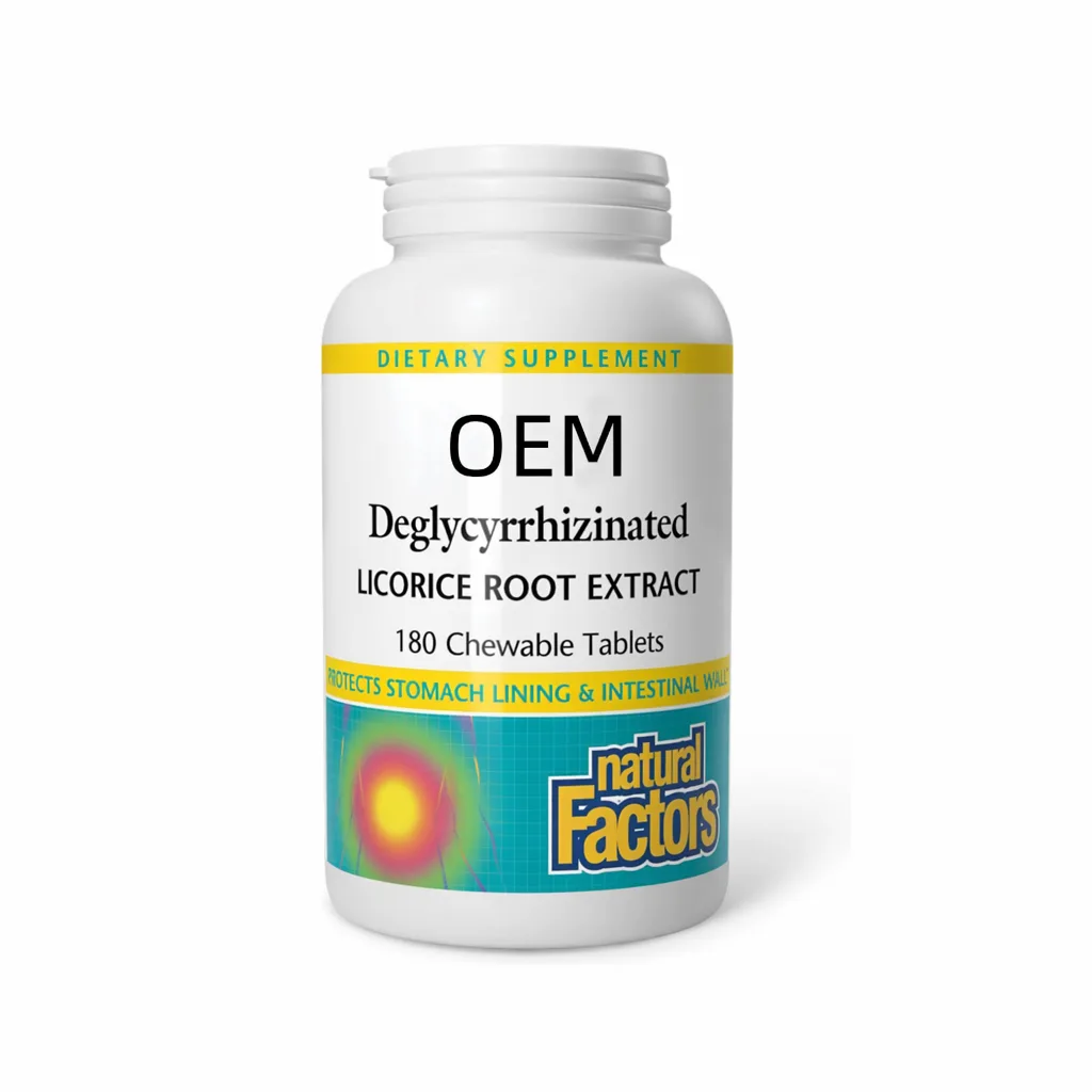 Bulk OEM Deglycyrrhizinated Licorice Extract Chewables Natural Formula Support Stomach & Intestinal Wall Supplement
