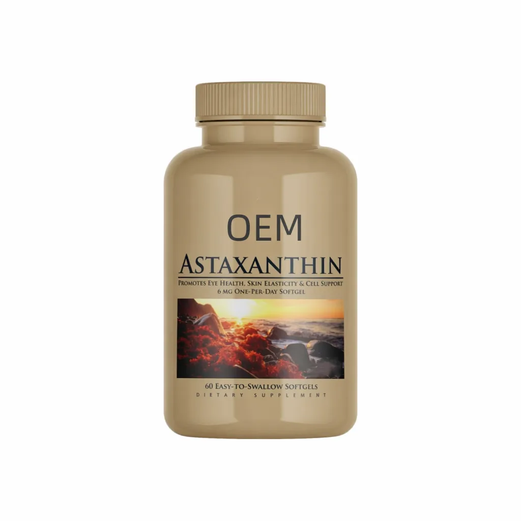 Astaxanthin One Per Day Capsules 60 Easy to Swallow Capsules OEM Dietary Supplement for Eye Skin and Cell Support