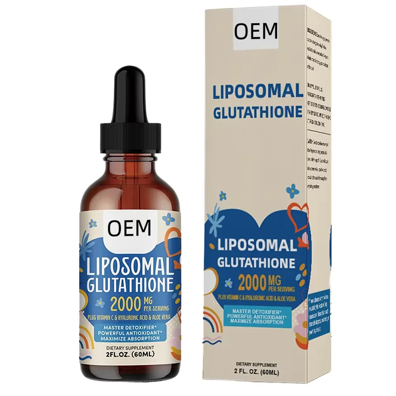 Bulk OEM 2000mg Liposomal Glutathione Liquid Blend Vitamin C Hyaluronic Acid Aloe Vera High Absorption Detox Dietary Supplement