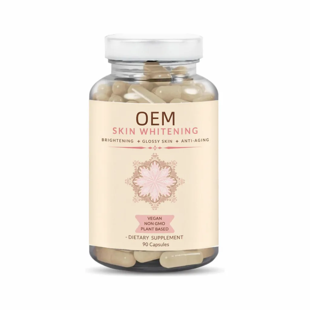 Skin Whitening Capsules Brightening Glossy Skin and Anti Aging Formula Vegan Non GMO Plant Based 90 Count OEM Supplement