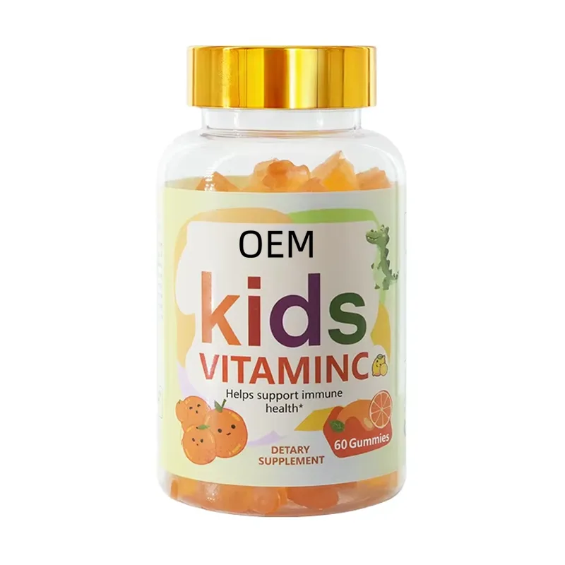 Bulk OEM Kids Vitamin C Gummies Orange Flavor Gentle Daily Nutrient Complex to Boost Children Immune System Health Supplement