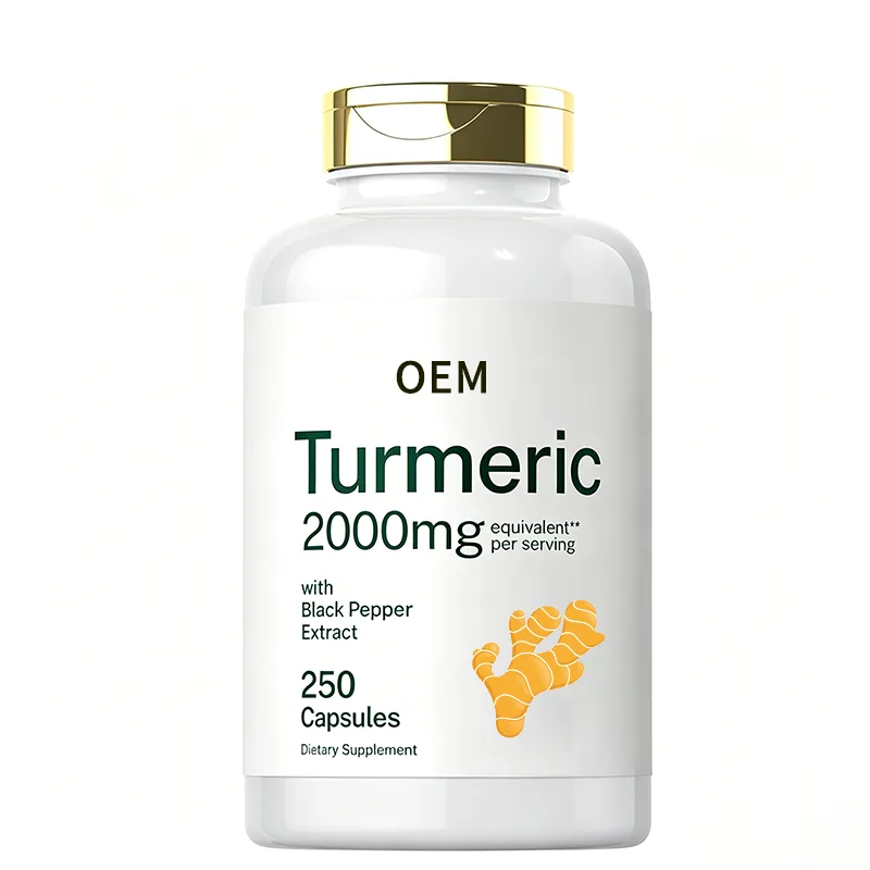 Turmeric 2000mg Equivalent with Black Pepper Extract 250 Capsules OEM Dietary Supplement