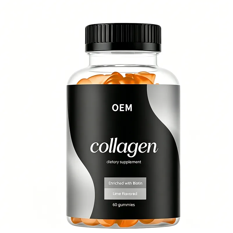 Collagen Gummies with Biotin Lime Flavored 60 Count OEM Dietary Supplement for Daily Wellness
