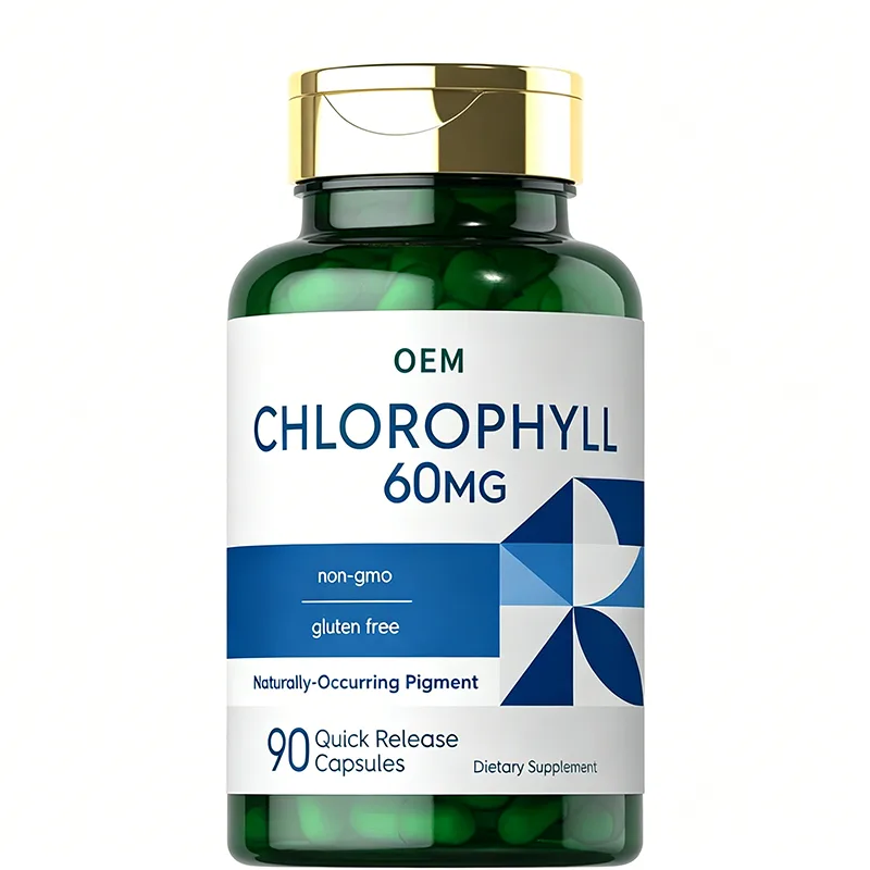Chlorophyll 60mg Non GMO Gluten Free Quick Release Capsules 90 Count OEM Dietary Supplement