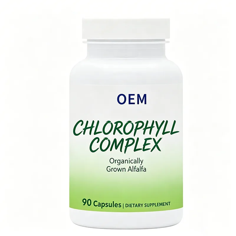 Chlorophyll Complex Capsules 60 Count Organically Grown Alfalfa OEM Dietary Supplement for Daily Wellness
