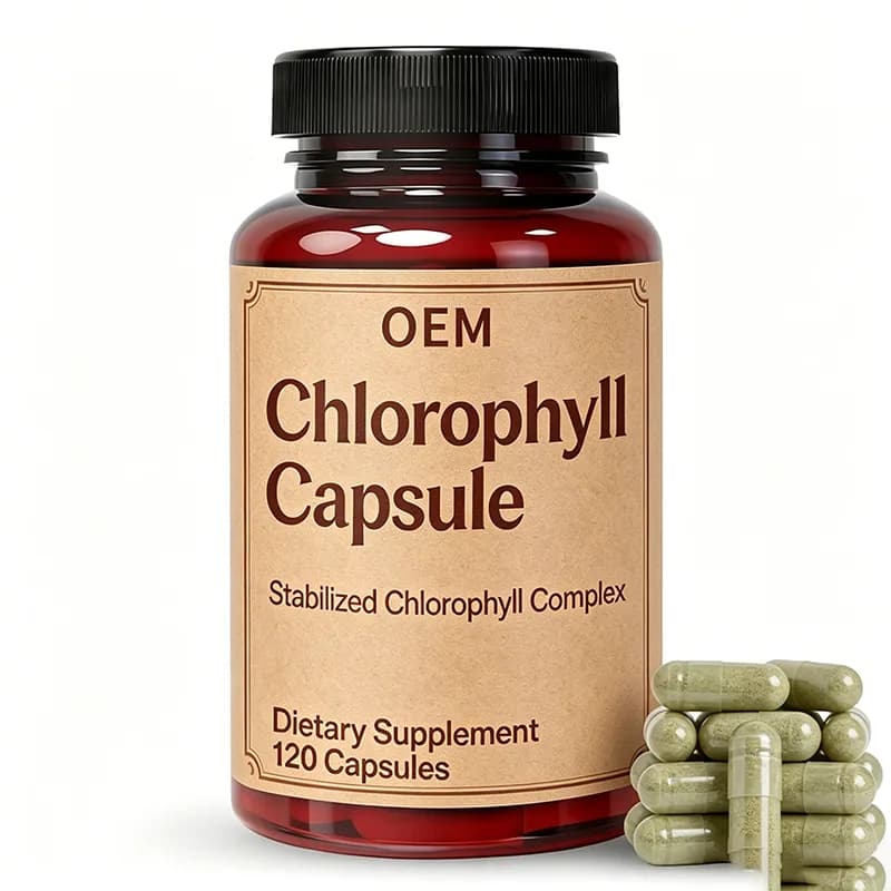 Chlorophyll Capsules Stabilized Complex 120 Count OEM Dietary Supplement for Daily Wellness