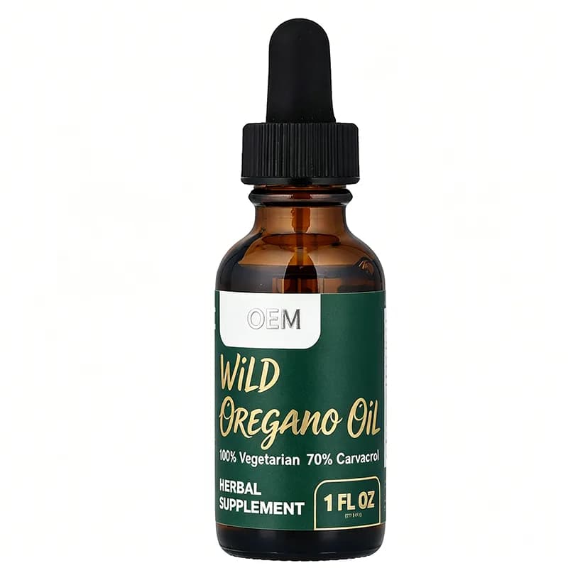 OEM Wholesale Wild Oregano Oil 1 Fl Oz 70% Carvacrol Vegetarian Drops Periodic Digestive Comfort Herbal Wellness Supplement