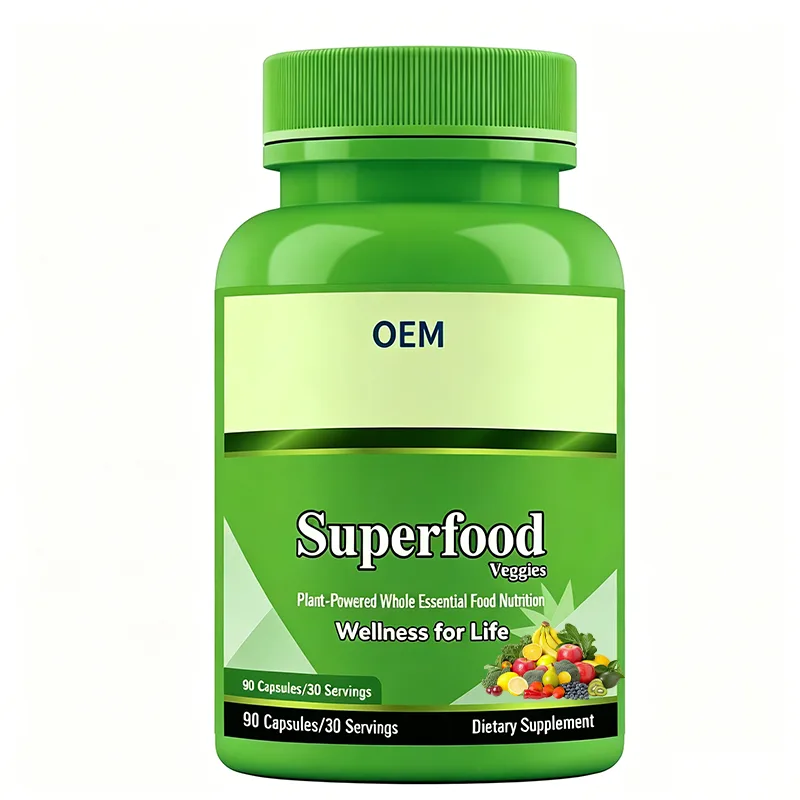 OEM Wholesale 90 Capsules Superfood Veggie Supplement Plant Antioxidant Daily Diet Nutrition Replenishment Pill