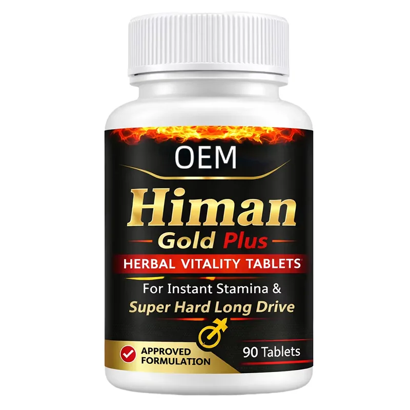 Himan Gold Plus Herbal Vitality Tablets 90 Count OEM Supplement for Stamina and Endurance Support