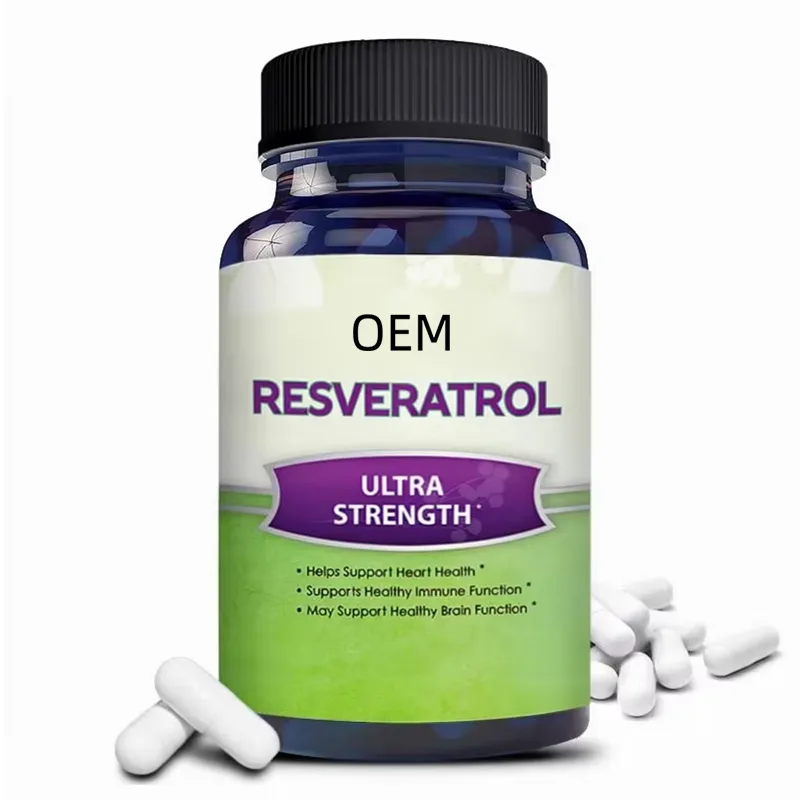Resveratrol Ultra Strength Capsules 60 Count OEM Supplement for Heart Health Immune Function and Brain Support