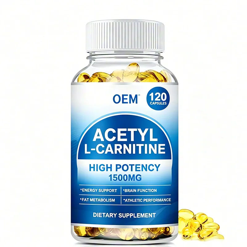 Acetyl L Carnitine 1500mg High Potency Capsules 120 Count OEM Supplement for Energy Brain Function Fat Metabolism