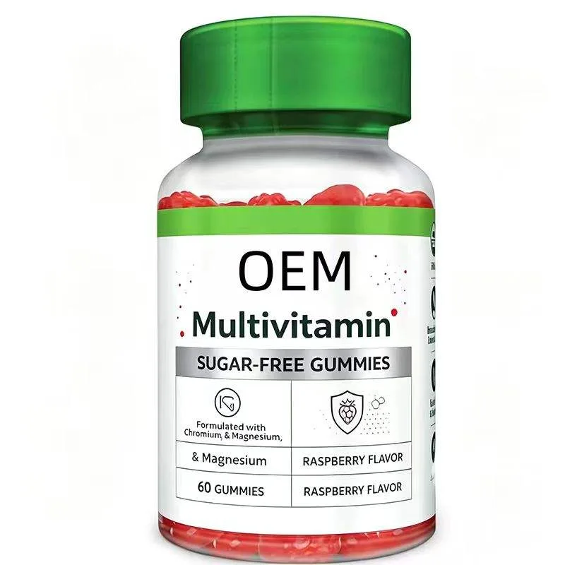 OEM Sugar-Free Multivitamin Gummies 60ct Raspberry Flavor With Chromium & Magnesium Daily Adult Multi Mineral Vitamin Chews
