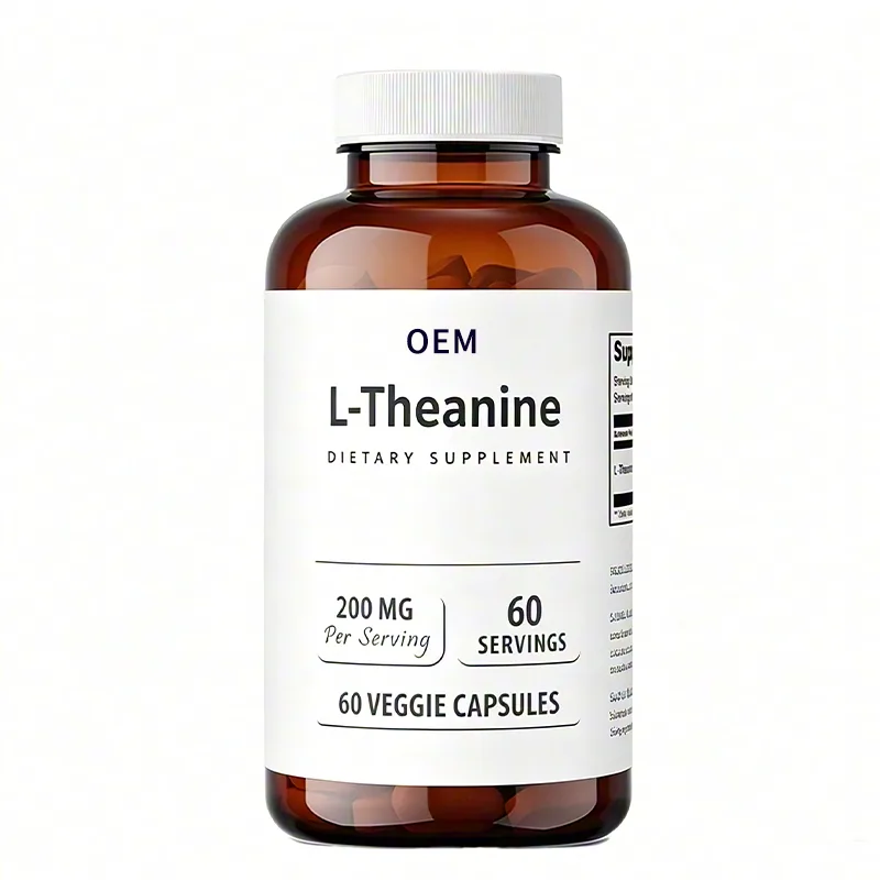 L Theanine 200mg Per Serving Veggie Capsules 60 Count 60 Servings OEM Dietary Supplement