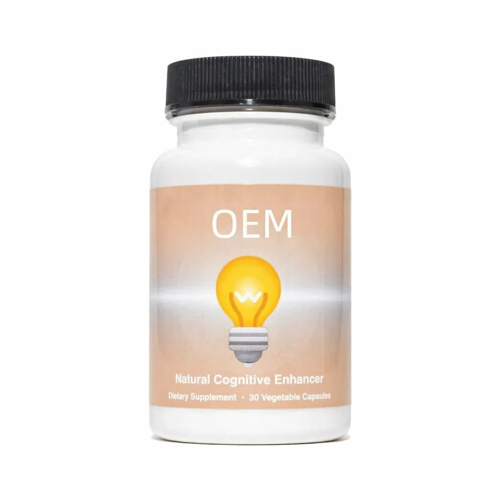 Natural Cognitive Enhancer Vegetable Capsules 30 Count OEM Dietary Supplement for Mental Clarity and Focus Support