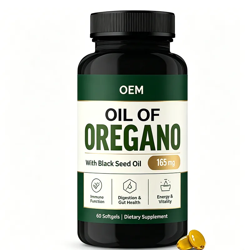 Oil of Oregano with Black Seed Oil 165mg Softgels 60 Count OEM Supplement for Energy Vitality