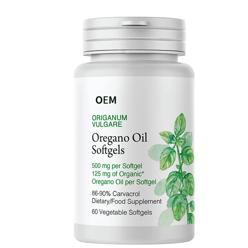 Origanum Vulgare Oregano Oil 500mg Per Softgel 125mg Oregano Oil 86 to 90 Percent Carvacrol 60 Vegetable Softgels