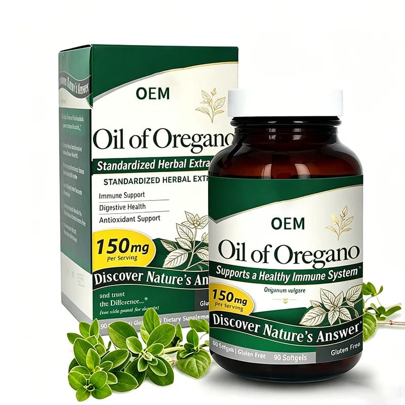 Oil of Oregano Standardized Herbal Extract 150mg Per Serving 90 Softgels Gluten Free OEM Supplement for Immune Digestive