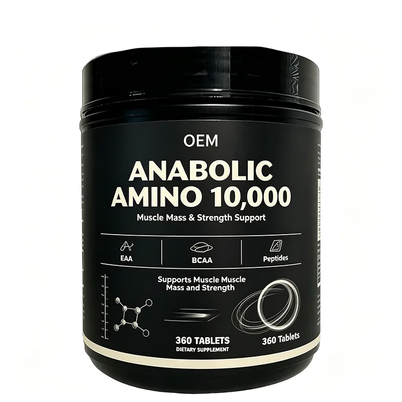 OEM Anabolic Amino 10000 Tablets 360 Count EAA BCAA Peptides Blend Support Muscle Mass Strength Fitness Supplement