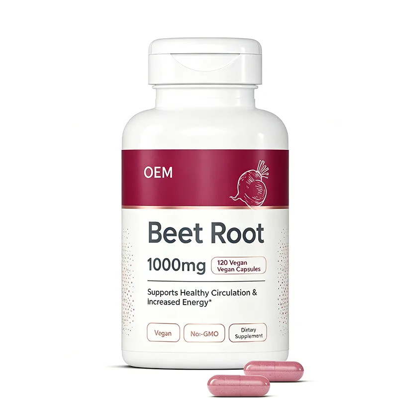 Beet Root 1000mg Vegan Capsules 120 Count OEM Supplement for Circulation Support and Increased Energy