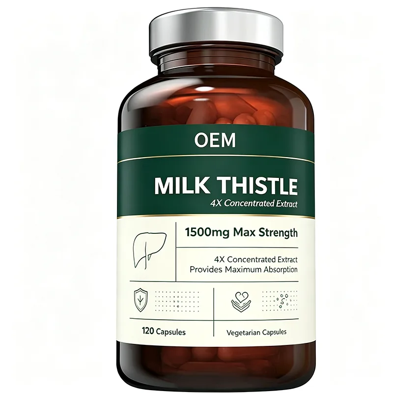 OEM 1500mg Max Strength Milk Thistle Veg Capsules 120 Count 4X Concentrated Extract High Absorption Liver