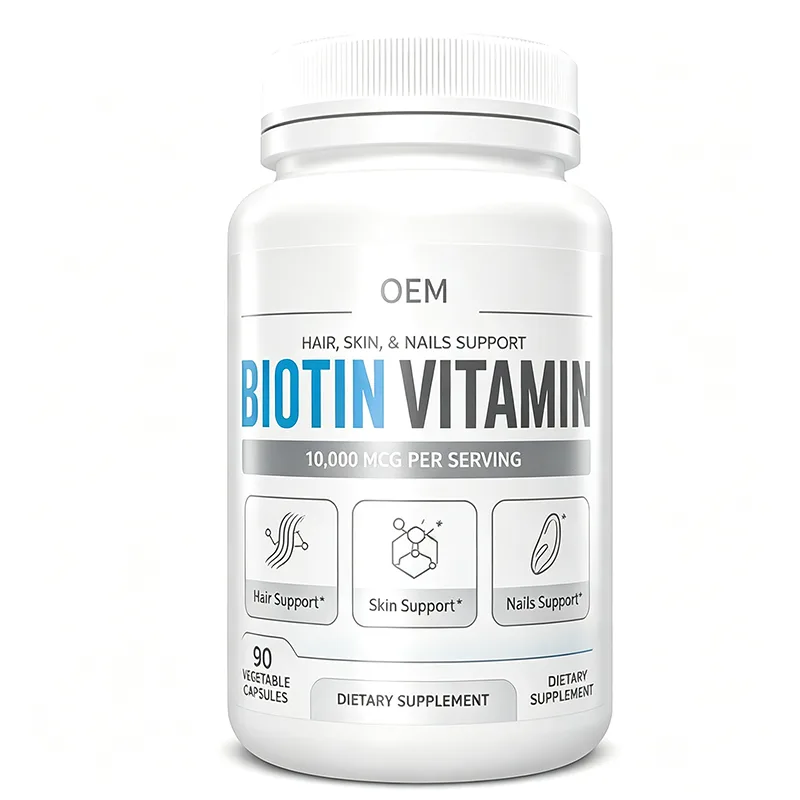 Biotin Vitamin 10000mcg Per Serving Vegetable Capsules 90 Count OEM Supplement for Hair Skin and Nails Support